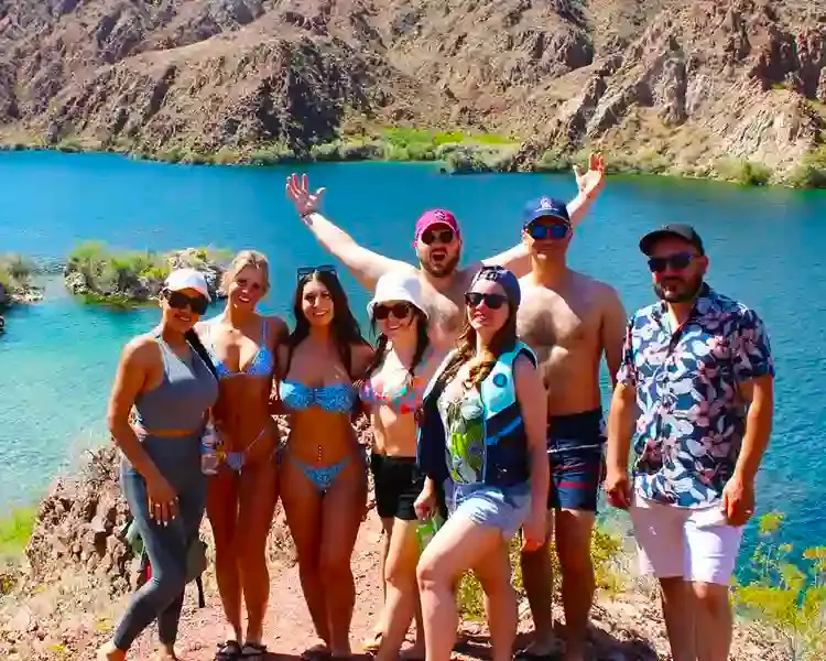 Guests at the emerald green waters of Emerald Cove