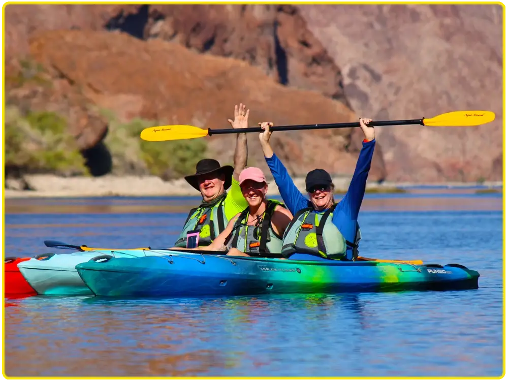 Family kayaking near Las Vegas