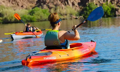 Guest kayaking on the Colorado River