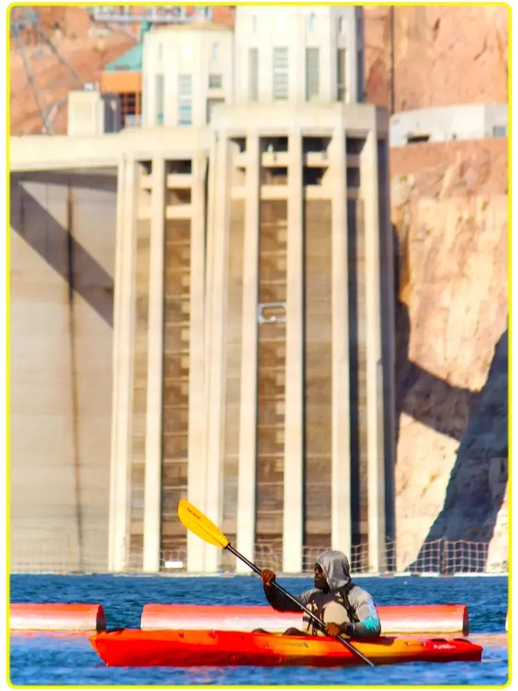 Guests kayaking near Hoover Dam